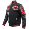 Cincinnati reds mashup wool leather varsity jacket black 6 1