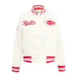Cincinnati Reds Retro Classic Women's Cream Satin Jacket