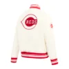 Cincinnati reds retro classic full snap satin varsity jacket cream 3