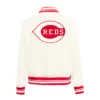 Cincinnati reds retro classic full snap satin varsity jacket cream 4