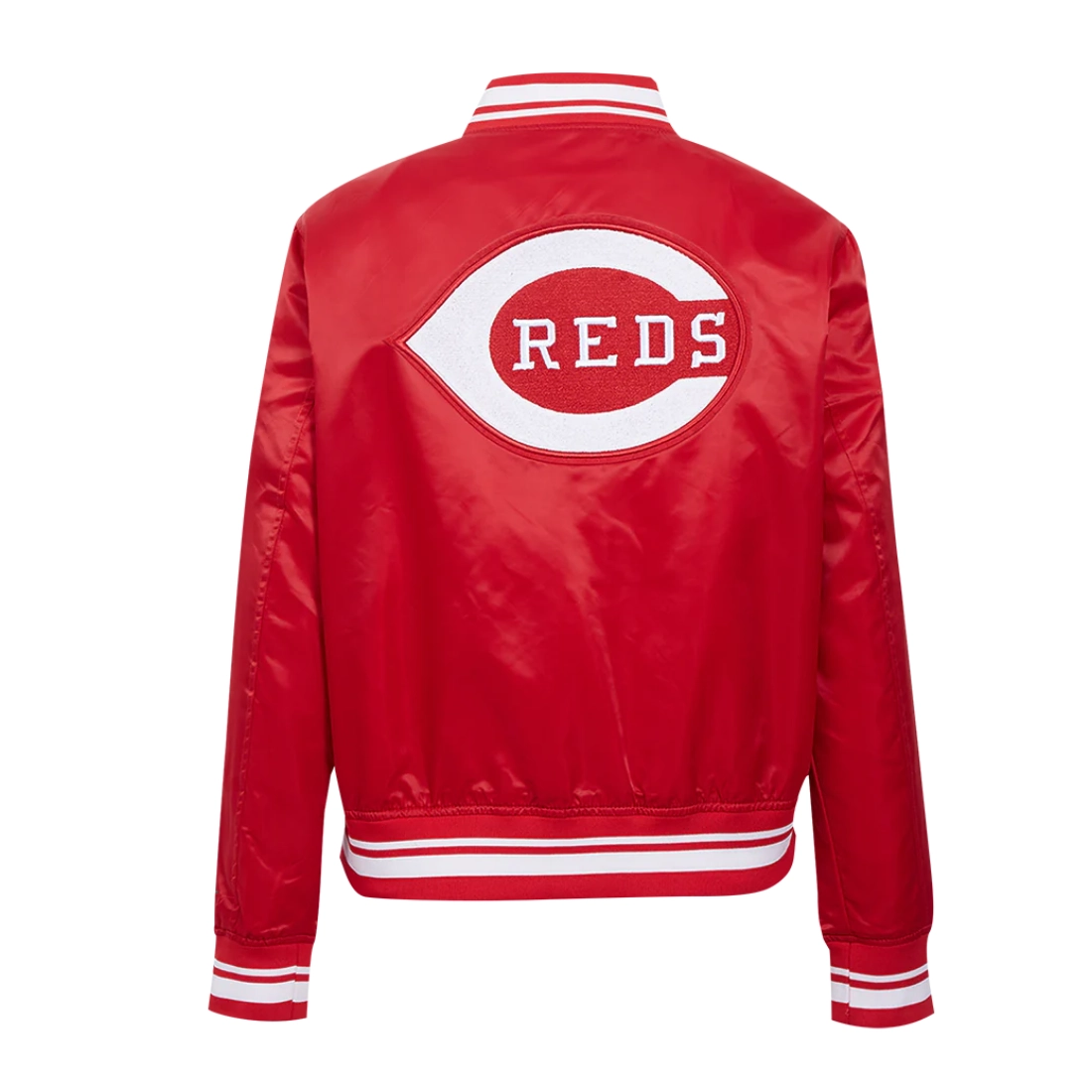 Cincinnati reds retro classic full snap satin varsity jacket red 4