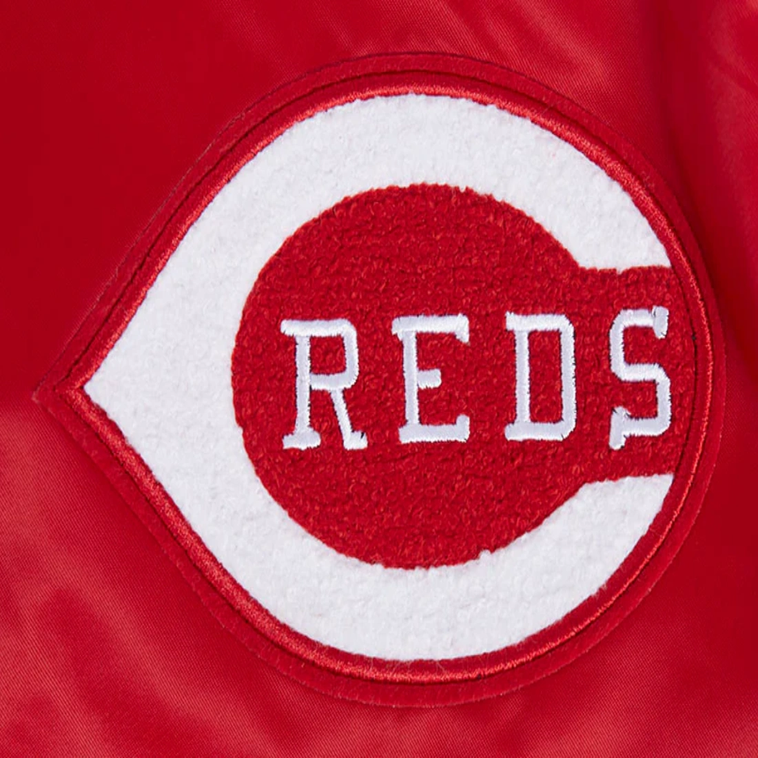 Cincinnati reds retro classic full snap satin varsity jacket red 5