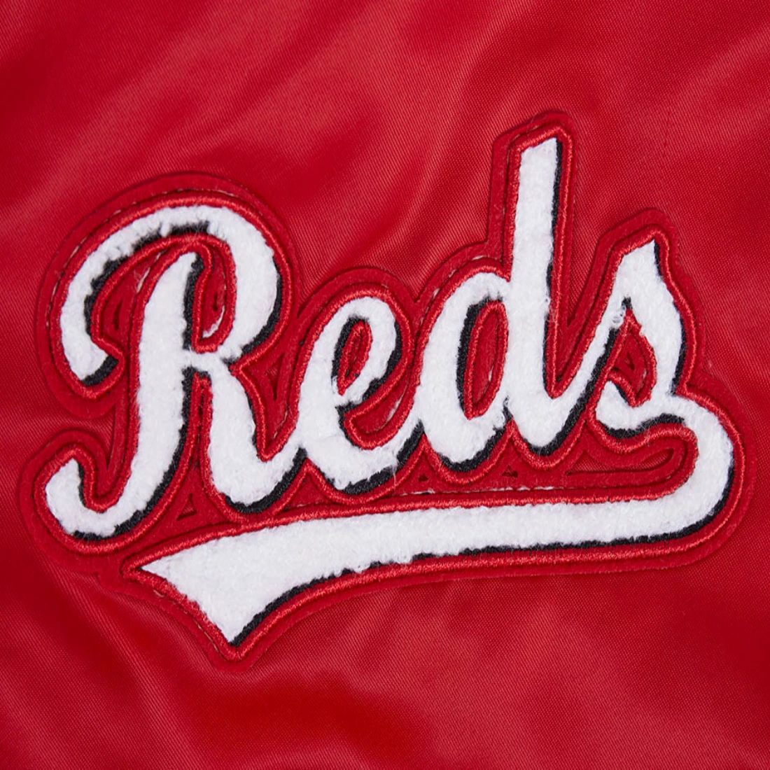 Cincinnati reds retro classic full snap satin varsity jacket red 6