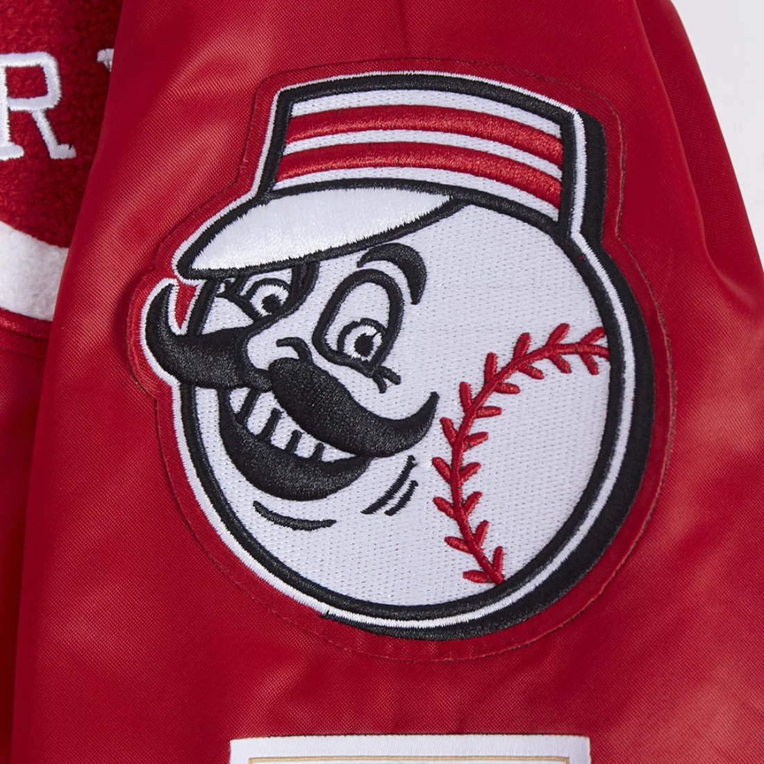 Cincinnati reds retro classic full snap satin varsity jacket red 7