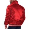 Cincinnati reds starter satin varsity trucker jacket red 1 1