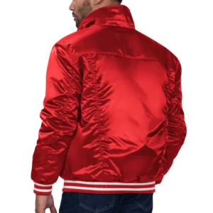 Cincinnati reds starter satin varsity trucker jacket red 1 1