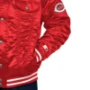 Cincinnati reds starter satin varsity trucker jacket red 2 1