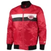 Cincinnati reds the ambassador full snap satin varsity jacket red 2