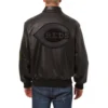 Cincinnati reds tonal full leather bomber jacket black 1