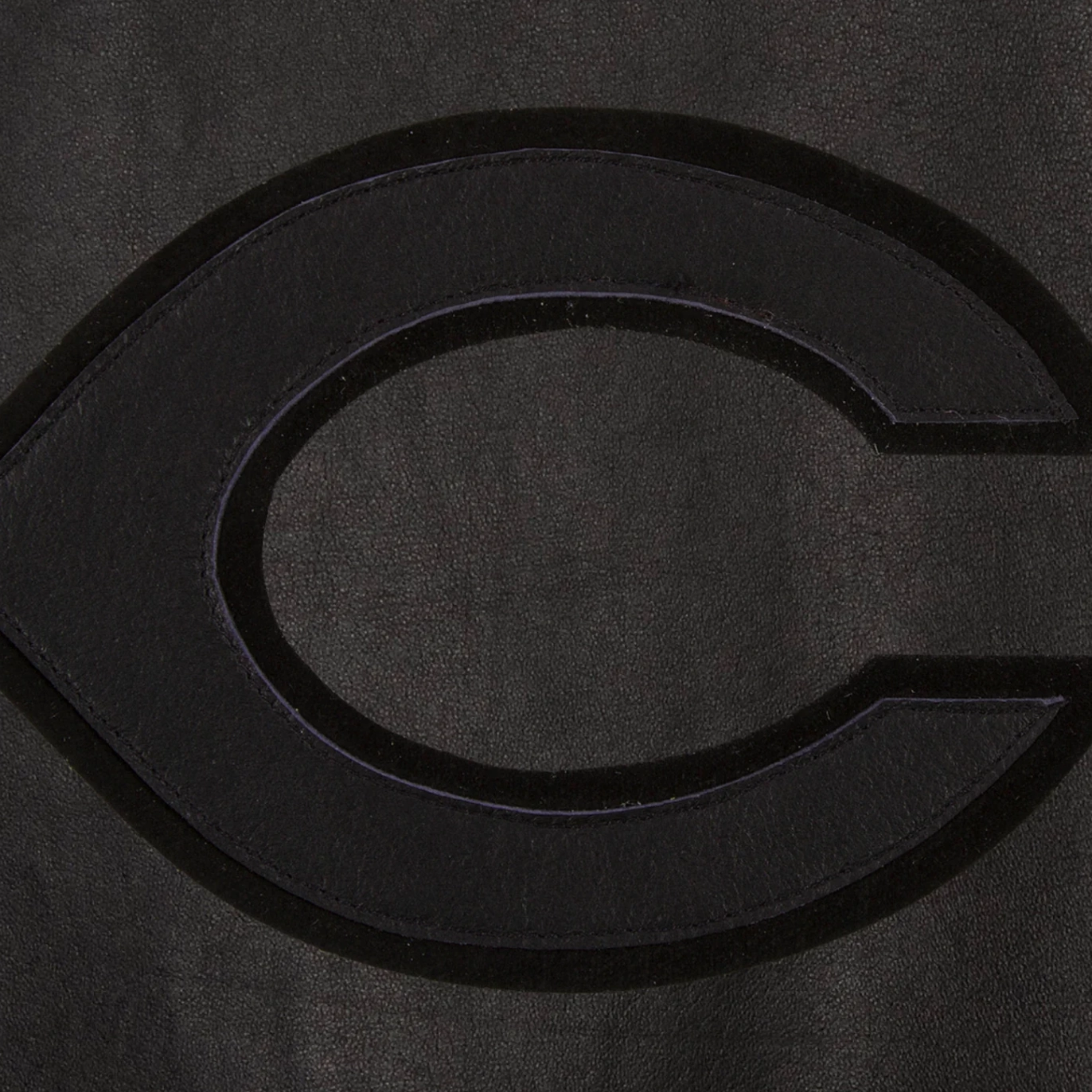 Cincinnati reds tonal full leather bomber jacket black
