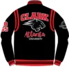 Clark atlanta panthers full snap wool bomber jacket