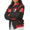 Clark atlanta panthers full snap wool varsity black jacket