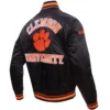 Clemson tigers classic rib knitted satin black jacket