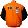 Clemson tigers full snap orange letterman varsity jacket