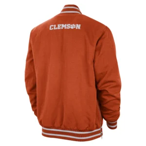 Clemson tigers full zip polyester varsity jacket