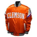 Clemson Tigers Power Full-Snap Orange Satin Jacket