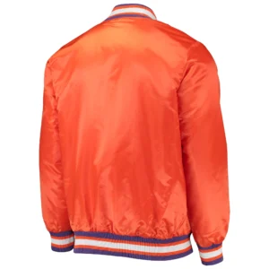 Clemson tigers starter the enforcer full snap orange satin jacket