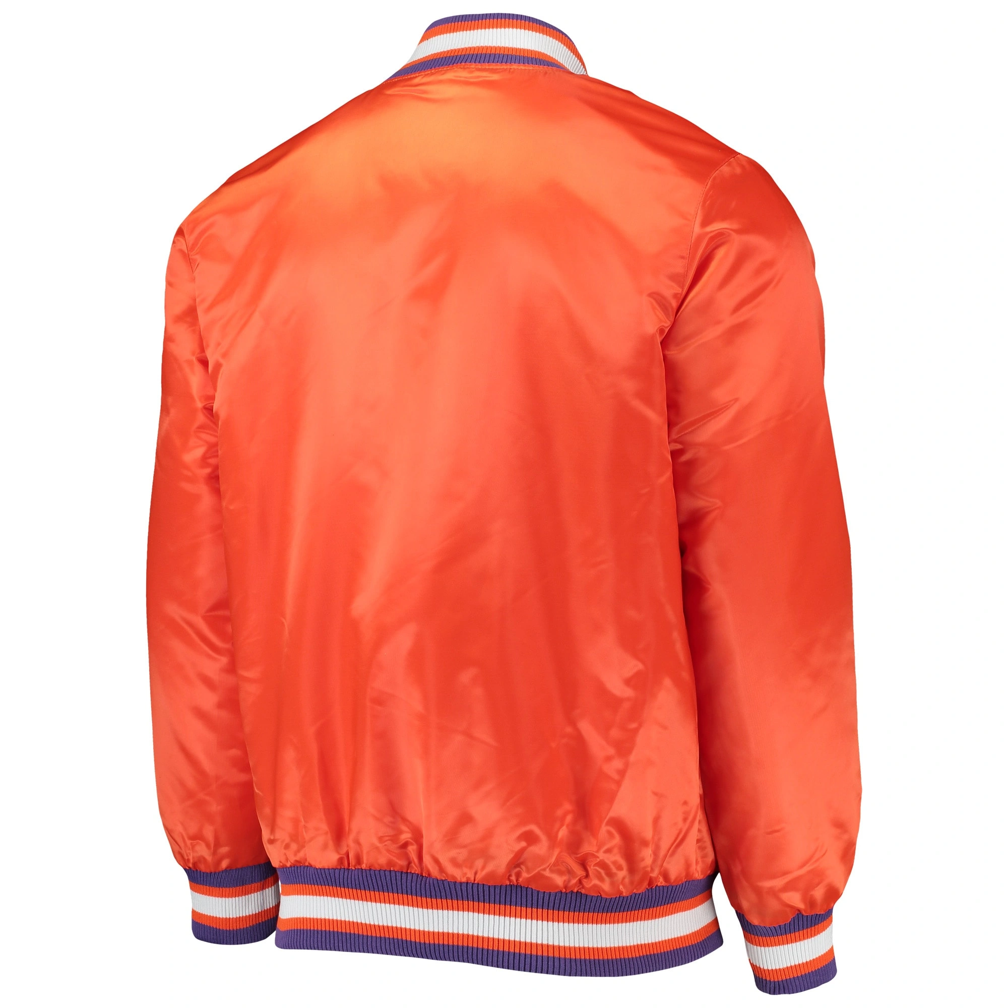 Clemson tigers starter the enforcer full snap orange satin jacket