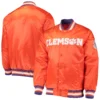 Clemson tigers starter the enforcer full snap satin patch jacket