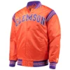 Clemson tigers starter the enforcer full snap satin varsity jacket