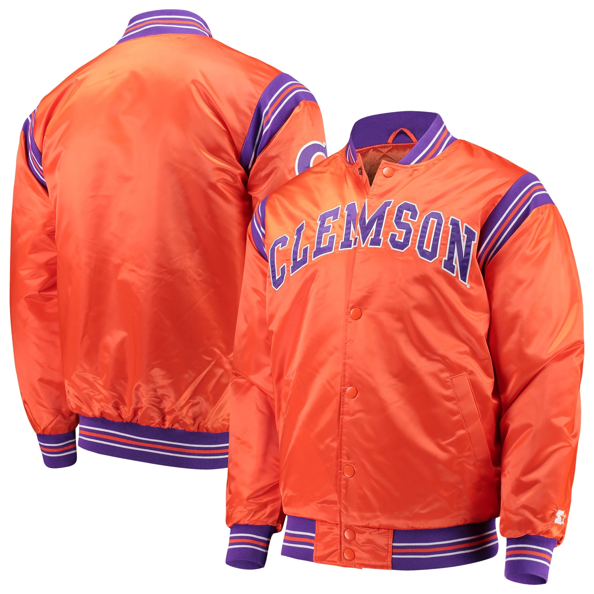 Clemson tigers starter the enforcer full snap varsity jacket