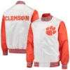 Clemson tigers starter whiteorange the legend full snap varsity jacket