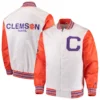 Clemson tigers starter whiteorange the legend varsity jacket