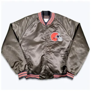 Cleveland browns 80s brown satin jacket