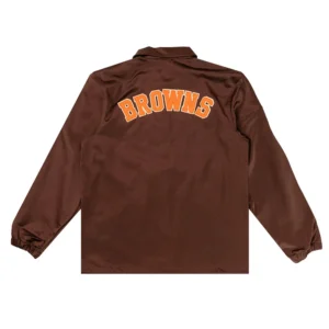 Cleveland browns brown satin windbreaker