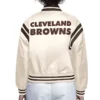 Cleveland browns cream full count jacket
