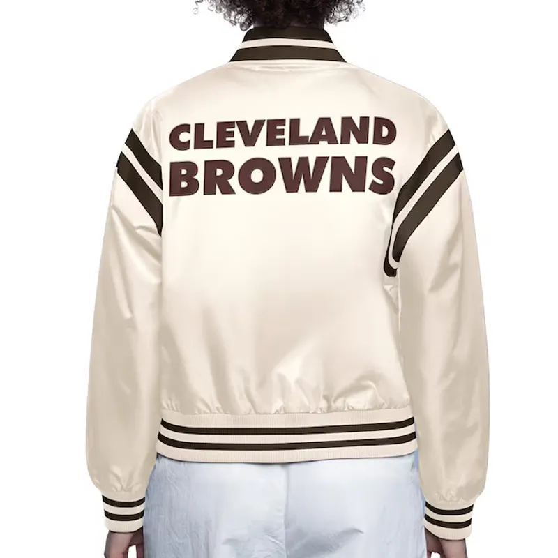 Cleveland browns cream full count jacket