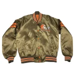 Cleveland Browns Football Vintage Green Satin Jacket