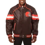 Cleveland Browns Full Leather Brown Varsity Jacket
