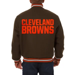 Cleveland browns handmade wool varsity jacket brown 2