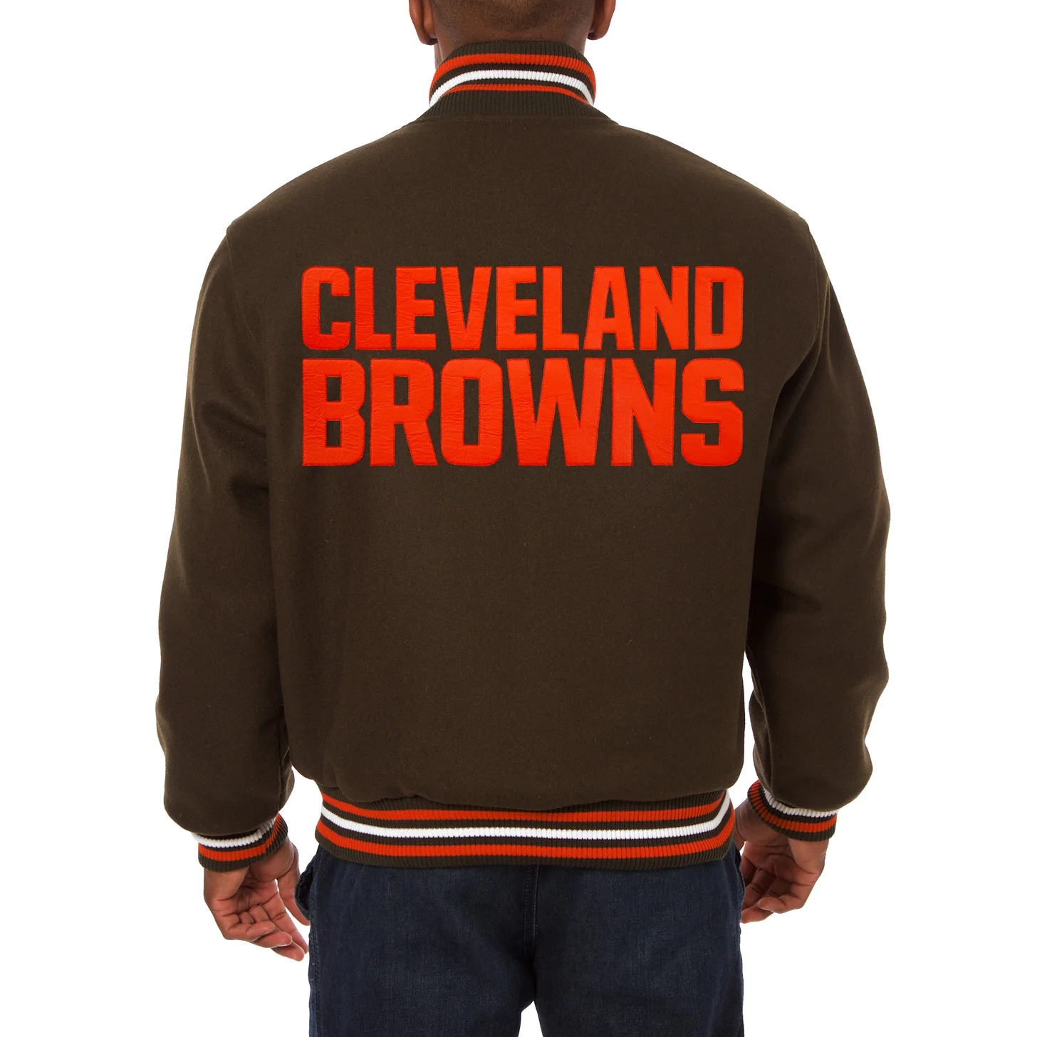 Cleveland browns handmade wool varsity jacket brown 2
