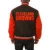 Cleveland browns handmade wool varsity jacket brown orange 2