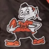 Cleveland browns lead off full snap satin varsity jacket brownorange 1