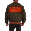 Cleveland browns leather varsity jacket brown 2