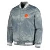 Cleveland browns locker room satin varsity full snap jacket gray 1