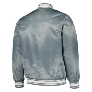 Cleveland browns locker room satin varsity full snap jacket gray 2