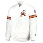 Cleveland Browns Power Forward White Satin Jacket