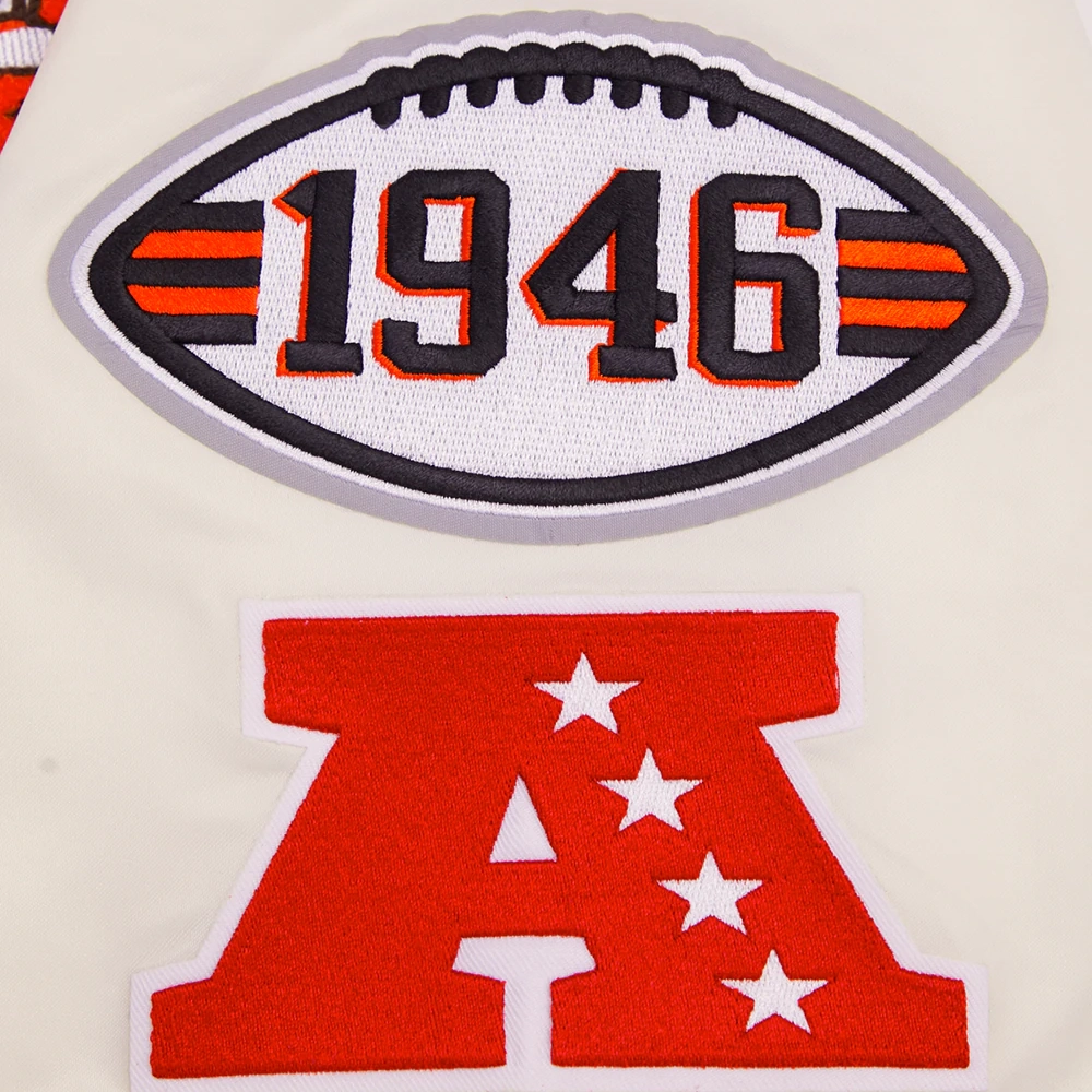 Cleveland browns retro classic full snap satin varsity jacket white 1