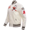 Cleveland browns retro classic full snap satin varsity jacket white 5