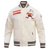 Cleveland browns retro classic full snap satin varsity jacket white 6
