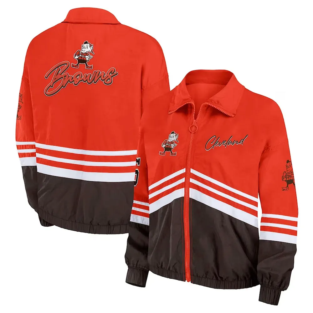 Cleveland browns throwback windbreaker jacket