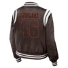 Cleveland browns womens full zip bomber varsity jacket brown 2 1