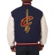 Cleveland cavaliers domestic two tone wool and leather jacket navy white 2