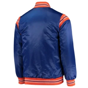 Cleveland cavaliers enforcer full snap satin varsity jacket blue 1