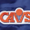 Cleveland cavaliers enforcer full snap satin varsity jacket blue