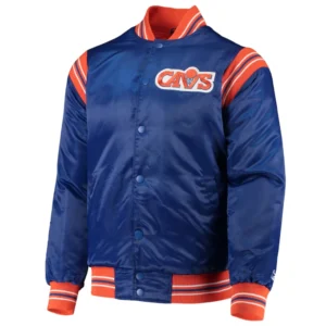 Cleveland cavaliers enforcer full snap satin varsity jacket blue 2